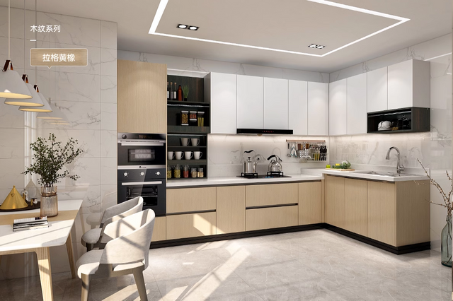 Behome Classic PVC Modern Kitchenキャビネット 