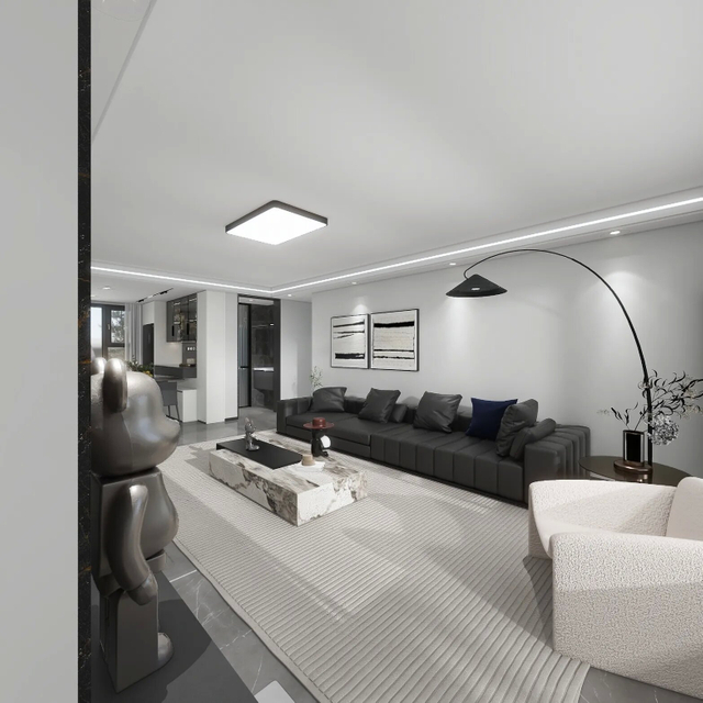 黒と白のモダンスタイルのリビングルームキャビネット