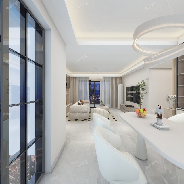 クリームスタイルのテクスチャ配色モダンクリームスタイルのリビングルーム 