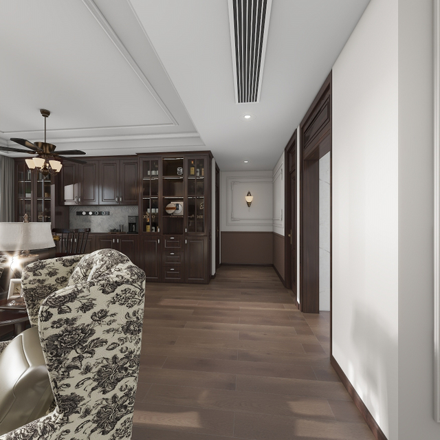 クラシックシリーズウッドグレインリビングルームテレビキャビネットダイニングバー