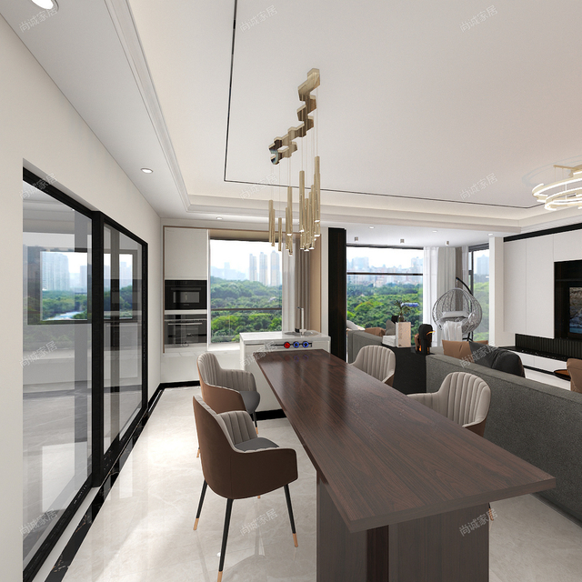 クラシックな大きなフラットリビングルームカスタマイズ可能なリビングルーム