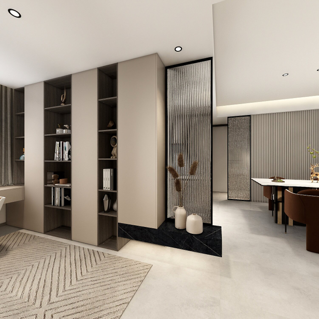 収納スペースを備えたモダンなスタイルのロックスラブテレビキャビネット